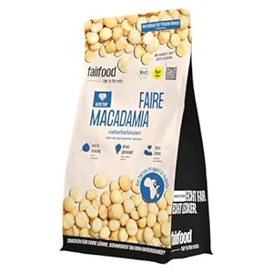 fairfood Bio Macadamianüsse naturbelassen 500 g – Fair & vegan – ungesalzen & ohne Zusätze – knackiger Snack – aus eigenem Projekt in Ruanda