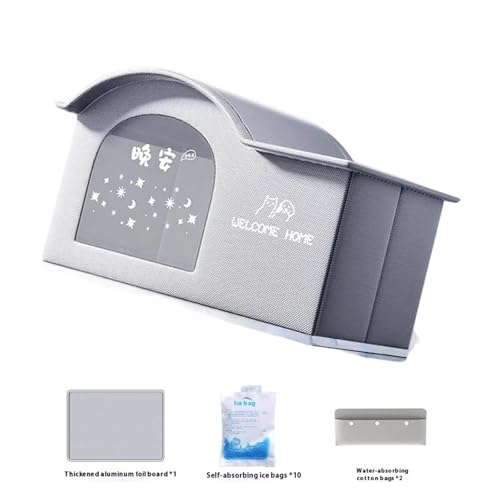 ペット冷却家断熱されたエアコン付き猫犬の家夏の冷却猫シェルター屋外の屋内ペットハウス付きアイスパック