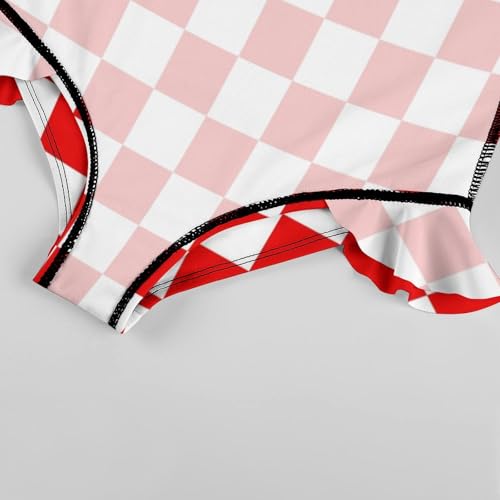 Image of Girls One Piece Swimsuit Polka Dots Ruffles Swimwear Bathing Suits 3-12 Years