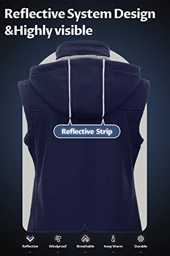 Creatmo Us Women's Outdoor Softshell Vest Fleece Lined Zip Up Windproof Sleeveless Jacket For Golf Running Hiking Travelnavy M #TOP1