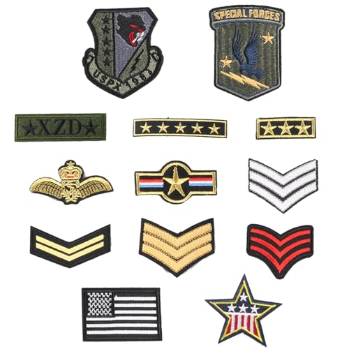 Eterspr 13 PCS Écusson Brodé, Patch Thermocollant, Patch Militaire, pour la Décoration de...