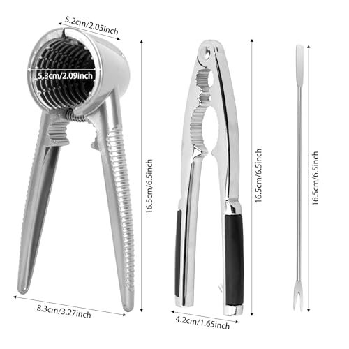 Nutcracker, Metal Nutcracker Multifunction, 4 Pcs Nutcracker Kitchen Tool, Nut Crackers Heavy Duty with Non-Slip Handle, for Nuts, Hazel, Walnuts, All Sorts of Nuts and Seafood - Image 3