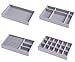 LILAODA 4 Set Grau Samt Schmuck Display Tablett Stapelbar Schmuck Schublade Organizer Display Aufbewahrungsbox für Armbänder Halsketten Ohrringe Ringe 21 * 12,3 * 2,5 cm Perfect