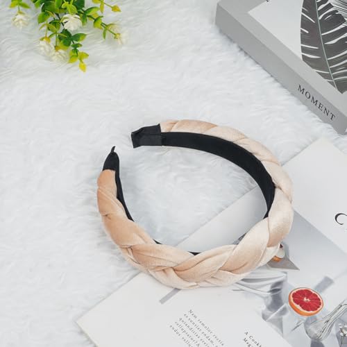 LOPHE Velvet Braided Headband, Twisted Braid Rough Edge Hair Band, Non-Slip Twisted Knotted Headband - Image 4
