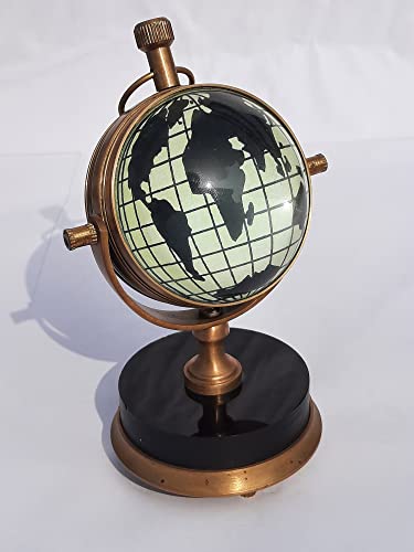 Brass Antique Desk & Shelf Clock Compass Marine Analog Clock Nautical Gifts Décor Antique Desk Clock (5”, Antique) #TOP1