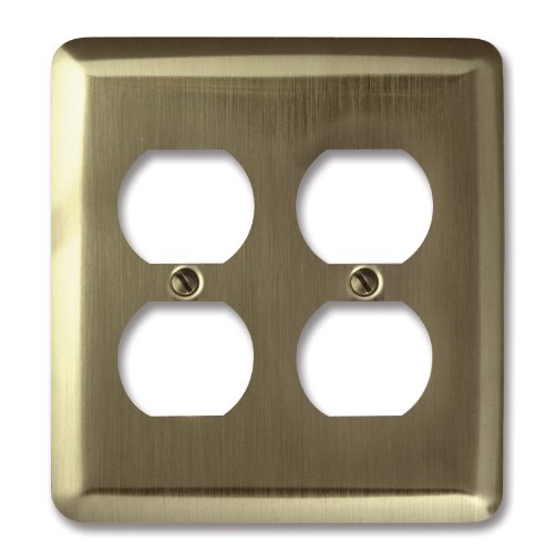 Placa de pared Amerelle de acero con dos salidas dobles y esquinas redondeadas 2