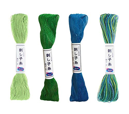 Image of Olympus Sashiko Thread 20m Skein Color Bundles (Aruba: 77-06-26-27)