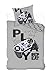 BrandMac Gamer Kinder-Bettwäsche-Set 135x200 80x80 Baumwolle Controller Player