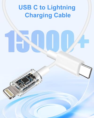 iPhone snellader met snellaadkabel, 2 m, Apple MFi gecertificeerd, 20 W USB C oplader, iPhone voeding, USB C laadadapter, snellader, adater, USB C voor iPhone 14, 13, 12, 11 Pro Max/XS/XR/SE/8/iPad - Afbeelding 6