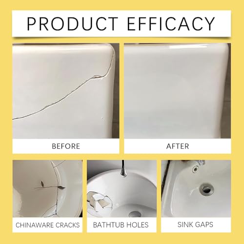 WAWJ® Multifunktionales Reparaturset für Fliesensteinrisse, Reparaturset für Fliesen, Granit und Marmor, Reparaturpaste für Keramikglasuren, Reparatur von Badewannensplittern mit starker Haftung
