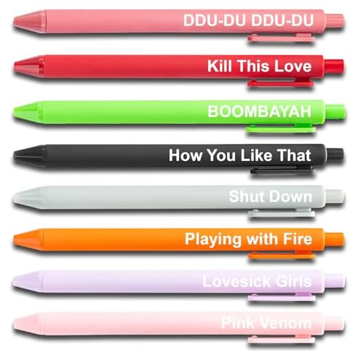 Kpop Blackpink Inspired Pen Set, Cute K pop Gel Pens, Black Pink Blinks Gifts Merch, Music Birthday Party Favors for Girls, Christmas Stocking Stuffers Gift for Girls Boys