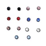 (SAJ) 樹脂ピアス セット ピアス ジュエリー アクセサリー シンプル 5mm 丸型 ブラック