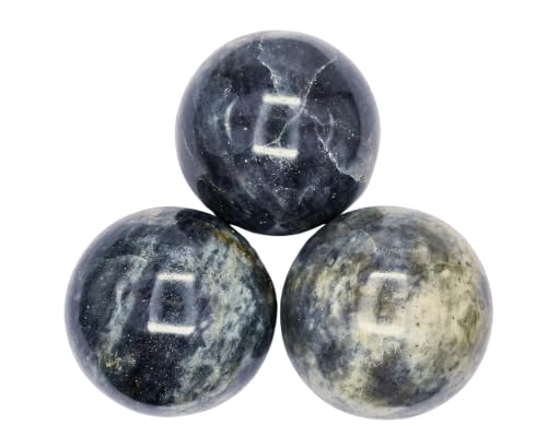Image of Certified Iolite Crystal Ball for Meditation - Premium Crystal Vastu Items for Home and Feng Shui Items for Good Luck - Ideal for Pooja Supplies and Spiritual Practices (2.5 inch Inch)