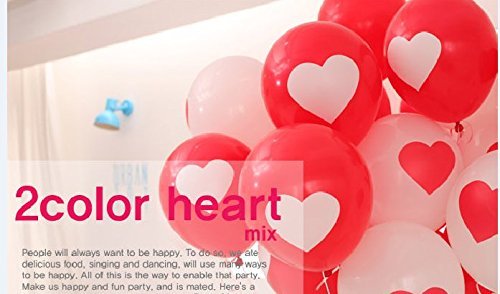 Image of HK Balloons Birthday Decoration Balloons Item 30Pcs For Heart Shaped Balloon Anniversary, Valentine Balloons Decoration RED and WHITE Party Decoration