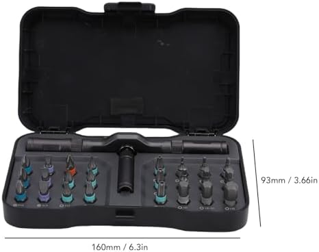 Yosoo Health Gear 24 in 1 Ratchet Screwdriver Set, Magnetic S2 Steel Bits, 58-Tooth Gear, Detachable Handle, for Electronics, Furniture, Bike Repair