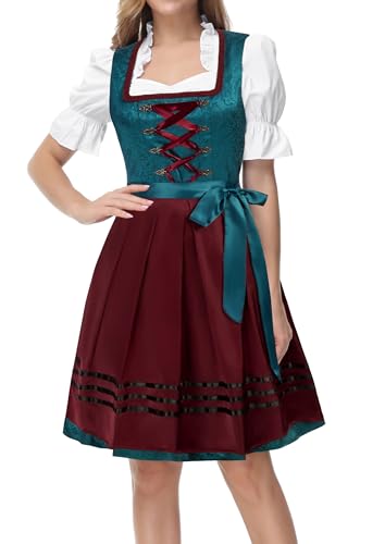JASAMBAC Women's Oktoberfest Costumes Plus Size Adult Traditional Bavarian Beer Girl German Dirndl Dress - Thumbnail 5
