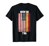 Patriotic Vintage German American Flag Guten Tag Y'all T-Shirt