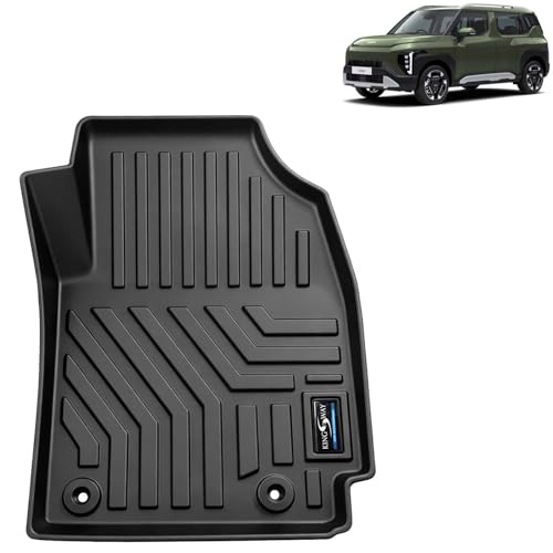 Image of KINGSWAY Accessories Custom-Fit TPE 5D Car Floor Mats Only Compatible with Kia Syros | Year 2025 Onwards | Set of 3 Pcs | All Weather Anti Slip Foot Mat with Easy Wash | Black | 2 Years Warranty