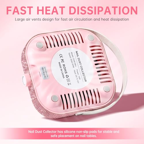 Nail Dust Collector compacto con potente ventilador 6000RPM miniatura 5
