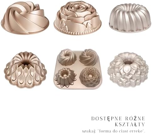 Erreke Forma do ciasta, nieprzywierająca i bardzo trwała forma aluminiowa, różowe złoto, średnica 24 cm, pojemność 2,5 litra, tortownica do pieczenia (Spirala)