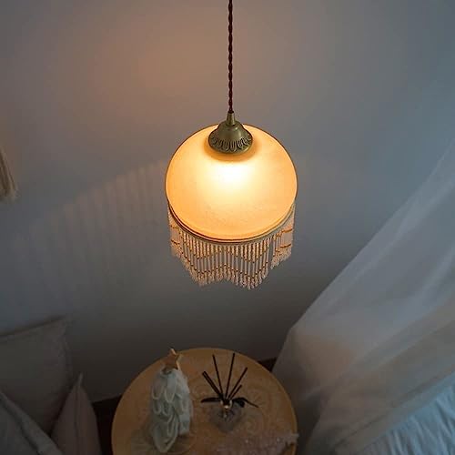 Candelabro de borla de vidrio con base de latón para iluminación E27 francesa 4