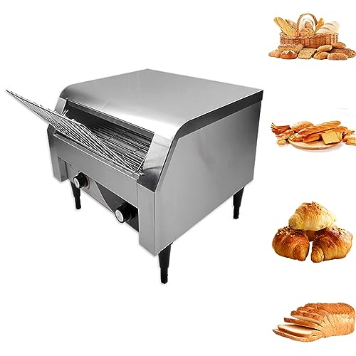 YXCUSAM Tostadora transportadora comercial, horno tostador de acero inoxidable de 2200 W, 150/300/450 rebanadas/hora, ideal para restaurantes/bufés (450 rebanadas/hora)