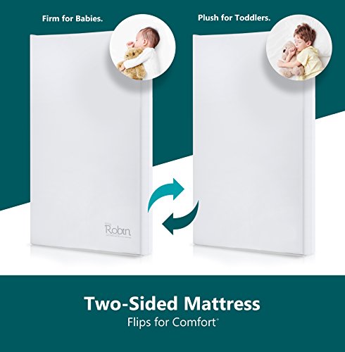Moonlight Slumber Breathable Dual Sided Baby Crib Mattress. Firm Sided for Infants Reverse to Soft Side for Toddlers Bed. Easy to Clean Waterproof and Odor Resistant (Made in USA. Latest Version).