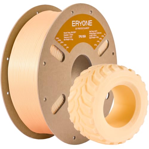 ERYONE TPU Filament 1.75mm, 3D Printer Filament,Flexible 95A TPU, +/-0.03mm, 0.5kg 1 Spool, Skin