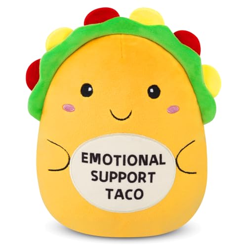 Zuicxlsy Taco Plush - Emotional Support Taco,Cute Emotional Support Plush Pillow Soft Yellow Stuffed Taco Toy Positive Gifts Encouragement Ornament for Kids Friends Family