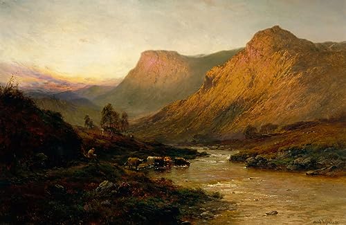 Lienzo Río Tay Alfred De Breanski cuadro moderno de salón 60x90cm
