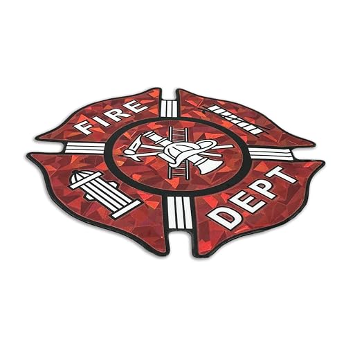 Image of Elektroplate Firefighter Fire Department Cross Red Reflective Decal (3.0 inch x 3.0 inch) Premium All Weather Sticker for Car, Water Bottle, Laptop, Phone & More | Made in the USA