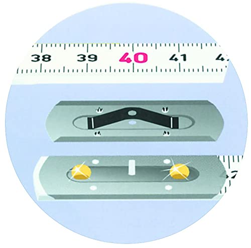 Hultafors Meterstab Hessemeter 270-2-10 aus Buchenholz, Messbereich maximal 2000 mm, schwarz-rote Duplexteilung, verdeckte Gliederverbindung