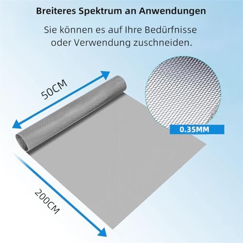 Lukezors Edelstahlgewebe Feines Edelstahlgewebe Metalldrahtgewebe Metallfliegengitter 304 Edelstahlgewebe Filtergewebe Metallfliegengitter Nagetier- und Insektenschutzgitter Schlange 50 x 200 cm