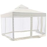 10 x 10 ft Gazebo Top Replacement with Side Screen Netting Ivory White by Newleaf
