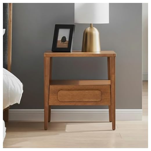 Durable Sustainable Hevea Wood Nightstand