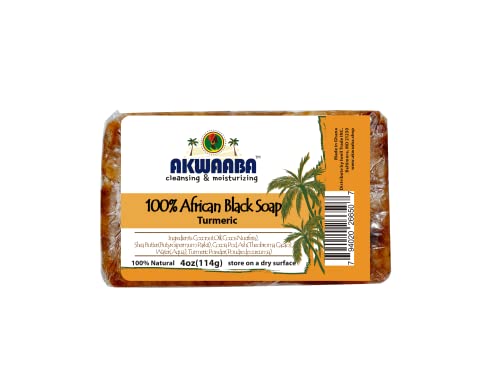 AKWAABA African Black Soap (Turmeric, 4oz)