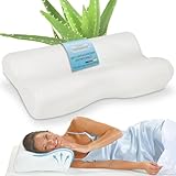 maxVitalis Seitenschläfer-Kopfkissen, Nackenstützkissen, orthopädisch,100% Visko Mineralschaum, Visco Nackenkissen, Ergonomisches Kopfkissen gegen Nackenschmerzen (L 35 x B 50)