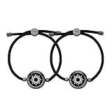 TOTWOO Long Distance Touch Bracelets for Couples, Light up & Vibration, Relationship Gifts for Girlfriend Bluetooth Pairing Jewelry