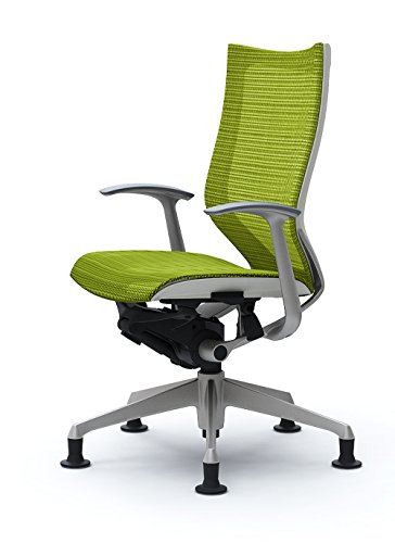 オカムラ オフィスチェア バロン ハイバック オートリターンチェア 固定肘 ライムグリーン CP65GW-FDH6