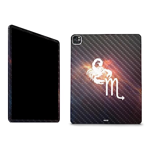 Image of MightySkins Carbon Fiber Skin Compatible with Apple iPad Pro 12.9 inch M2 6th Gen (2022) Full Wrap Kit - Scorpio | Protective, Durable Textured Carbon Fiber Finish | Easy to Apply | Made in The USA