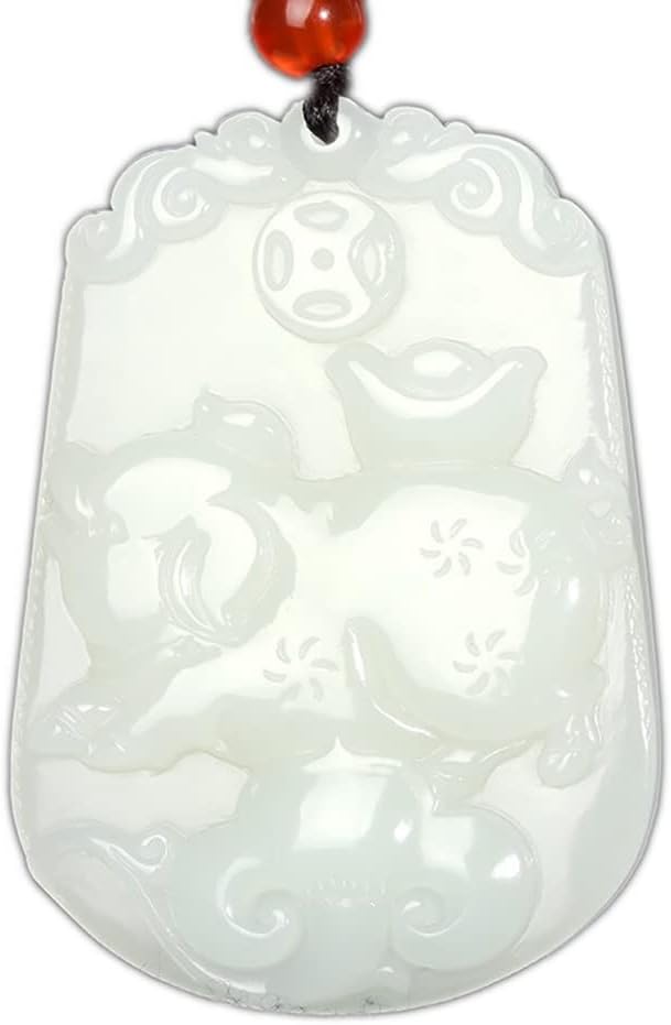 c1lint7785631Pure Natural Zodiac Necklace Pendant Made of Jade Gemstone Horoscope Animal Sign Amulet