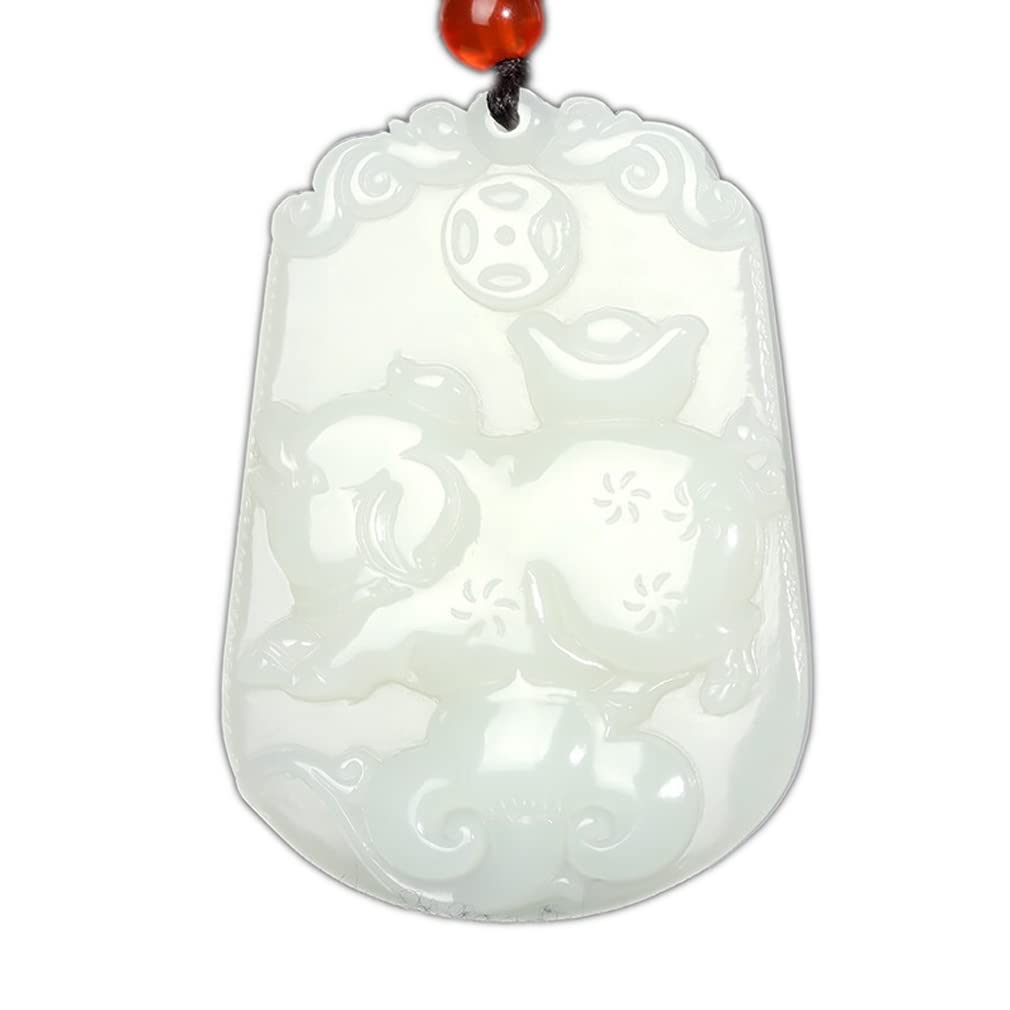 c1lint7785631Pure Natural Zodiac Necklace Pendant Made of Jade Gemstone Horoscope Animal Sign Amulet