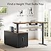 Marsail L-Shaped Executive Standing Desk with File Cabinet, 55