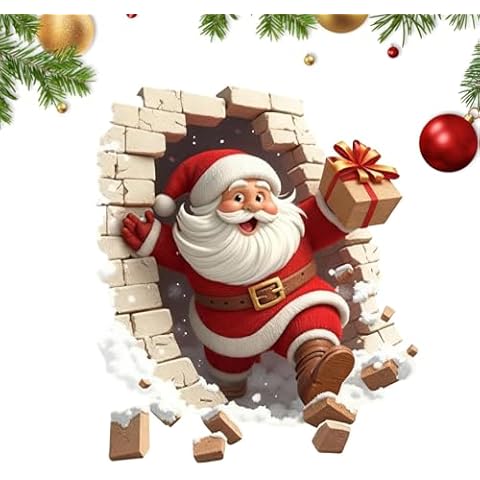 Santa Claus Wall Sticker, Christmas Self-Adhesive Wall Decal Cover