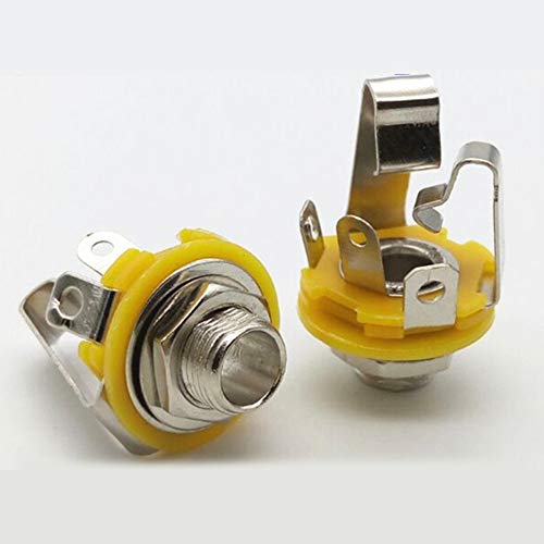 Trs Socket,Stereo 3-Conductor Input Jack, 1/4", Trs Panel Mount Socket With Washer And Nut Solder Type For Guitar Pedals Bass Fender Footswitch And Any Other Applications With 6.35Mm(4Pack) Huasen #TOP1