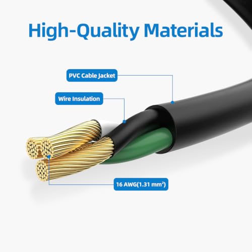Flexoria 100FT Outdoor Extension Cord Waterproof, 16/3 Gauge Heavy Duty Power Cord for Lawn and Garden,10A /1250W,ETL Listed by Flexoria - Used condition - Image 4
