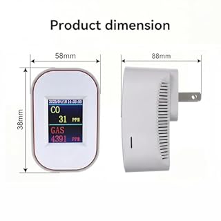 WiFi Natural Gas Detector & Carbon Monoxide Detector Plug-in, 2-in-1 Smart CO and Combustible Gas Leak Detector, App Alerts via Tuya, LED Display, for Home Kitchen Garage RV