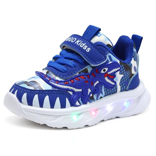 XSportmode Chaussures lumineuses à LED for enfants, baskets de printemps et d'automne for garçons dinosaures de 1 à 6 ans, baskets clignotantes for...