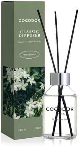 COCODOR Classic Reed Diffuser/Lemon Eucalyptus/100ml(3.4oz)/1Pack/Fragrance Scent Essential Oil Stick Diffuser set for Bedroom Bathroom Home Décor 10