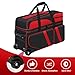 Aleemin 4 Ball Bowling Bag with Wheels, Bowling Bag 4 Ball Roller with Multi-pocket & Shoe Compartment & Retractable Handle, 3 Ball Roller Bag + 1 Ball Color Matching Add On Tote (Red)